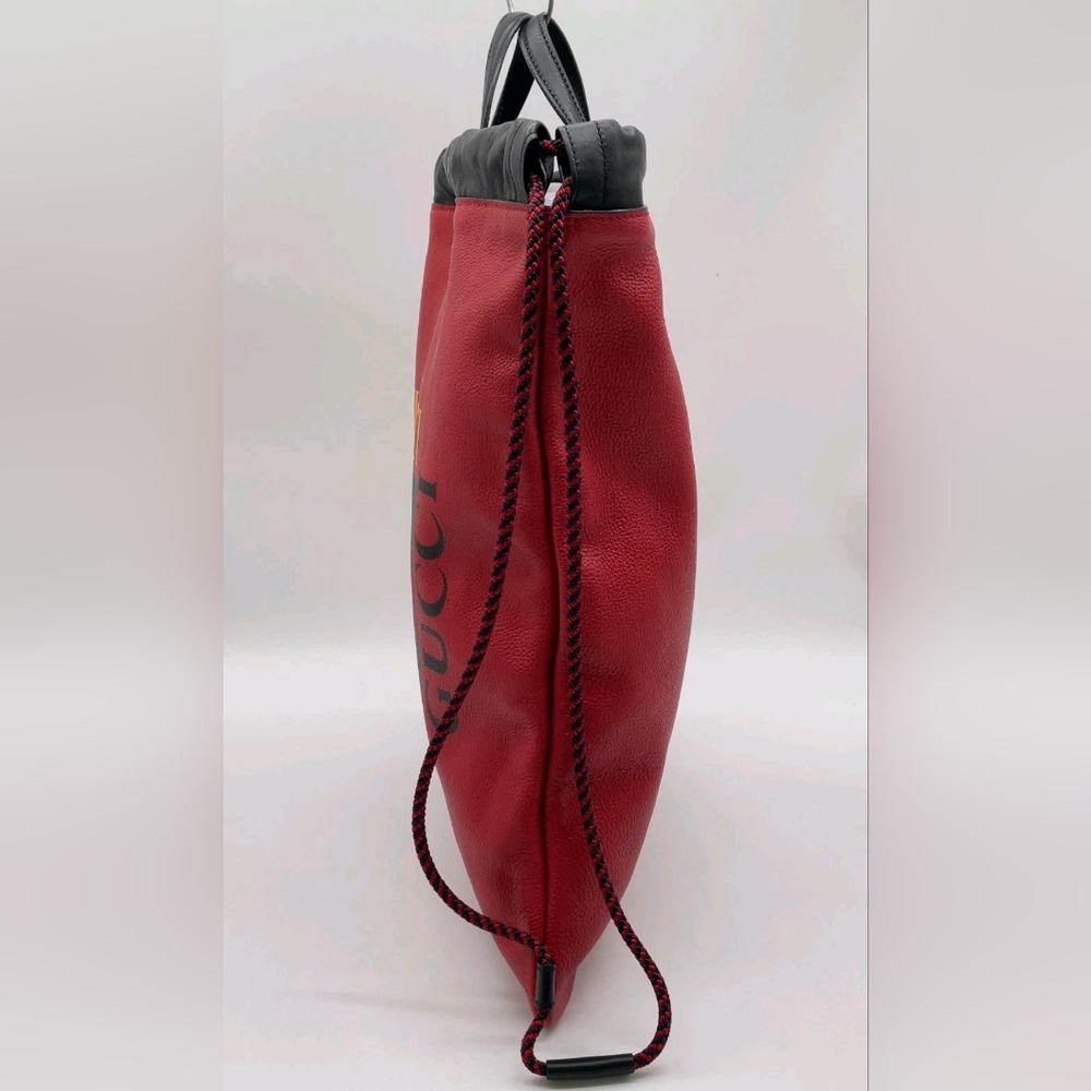 Gucci Logo Red Drawstring Backpack With Pouch And… - image 6